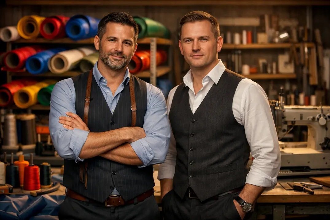 Présentation des deux couturiers experts en réparation de structures gonflables - savoir-faire 30 ans